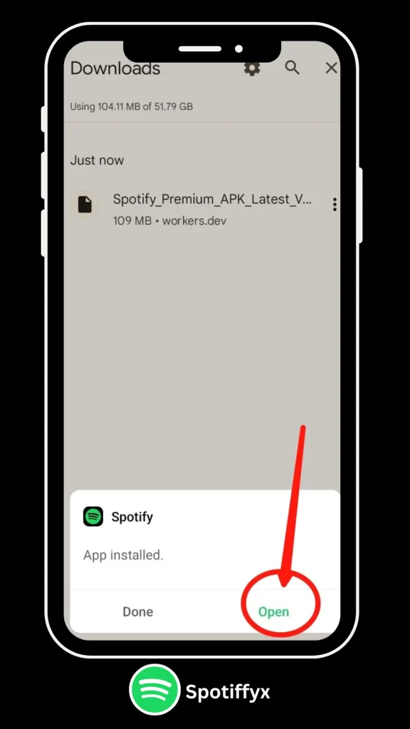 Spotify X APK Open of Screenshot